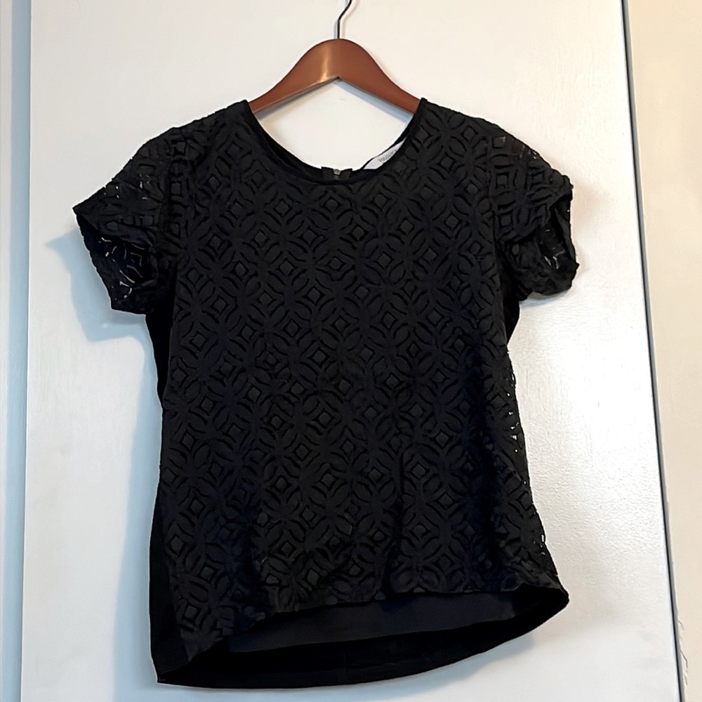 Market & Spruce textured/patterned black dress shirt. Medium Petite